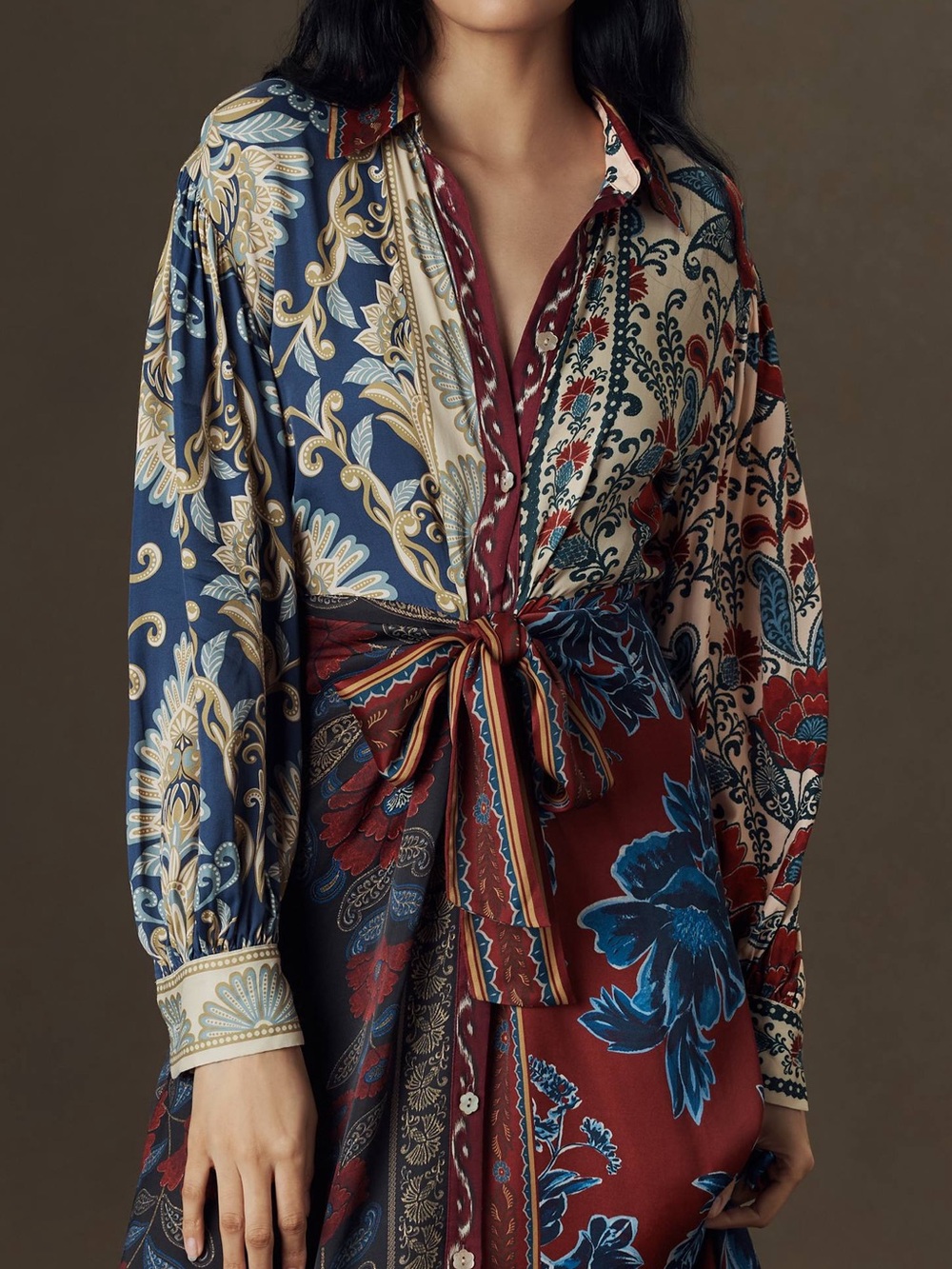 Nwot FARM Rio Mixed Floral Print Tie-Front dress - Picture 3 of 4